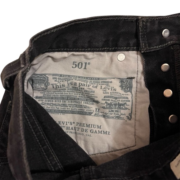 Levi’s Premium 501® Original Fit High Rise Women’s Black Denim Shorts (Size 24) - Picture 7 of 8